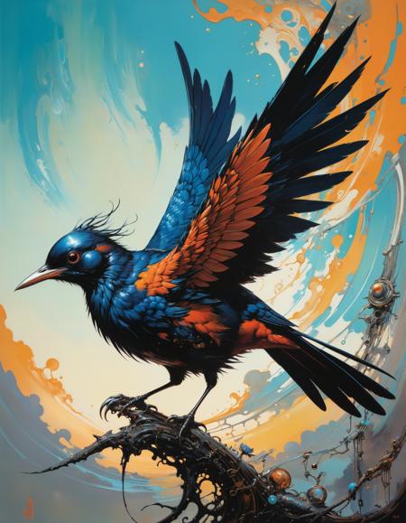 surreal painting by Aaron Horkey, by George Herriman, by Stephan Martiniere,
Hold fast to dreams
For if dreams die
Life is a broken-winged bird
That cannot fly,
in the (style of manga:1.6), limited dark color palette, unusual colors, highly dramatic volumetric lighting
<lora:xl_more_art-full_v1:0.5>