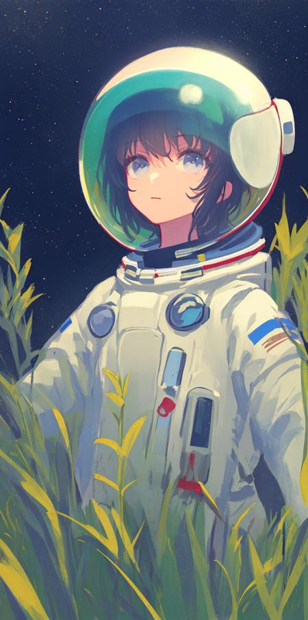 The earth in the illuminator, the earth in the illuminator, The earth in the illuminator is visible,

(((masterpiece,best quality,an extremely delicate and beautiful,illustration))),

(from side,medium long shot),

((a cute_detailed_girl in spacesuit, beautiful_detailed_face in aerospace_helmet)),(((upper body))),(disheveled hair:0.3),eyelashes,  mascara,

universe background, ((space background)), space helmet, astronaut, brave, proud,

full_moon,  in-universe, starry, Solar System, Saturn, The Earth on the sky, 🌏,  dreaming,

Lawn, Green grass:1.25, Grassland:1.14, home house, Rocket, Rocket Launching, home, sweet home, house, pointing forward,

We're dreaming of the grass outside our homes, The green, green grass,