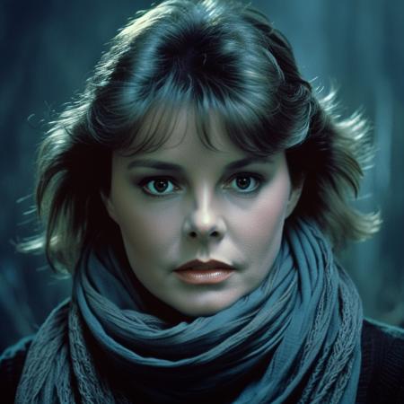 Dark Fantasy Art of  <lora:Amanda Bearse-000004:1>
Amanda Bearse a woman with a scarf on her neck, dark, moody, dark fantasy style