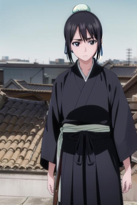 momohinamori, <lora:momohinamoriv2-lora-nochekaiser:1>,
momo hinamori, black hair, hair bun, single hair bun, bun cover, short hair, (black eyes:1.5),
BREAK long sleeves, japanese clothes, kimono, haori, black kimono, hakama, black hakama,
BREAK outdoors,
BREAK looking at viewer, (cowboy shot:1.5),
BREAK <lyco:GoodHands-beta2:1>, (masterpiece:1.2), best quality, high resolution, unity 8k wallpaper, (illustration:0.8), (beautiful detailed eyes:1.6), extremely detailed face, perfect lighting, extremely detailed CG, (perfect hands, perfect anatomy),