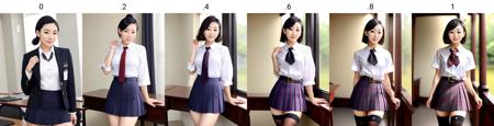 sexy asian 25 year old woman with undercut hair in schooluniform <lora:schooluniform:0>