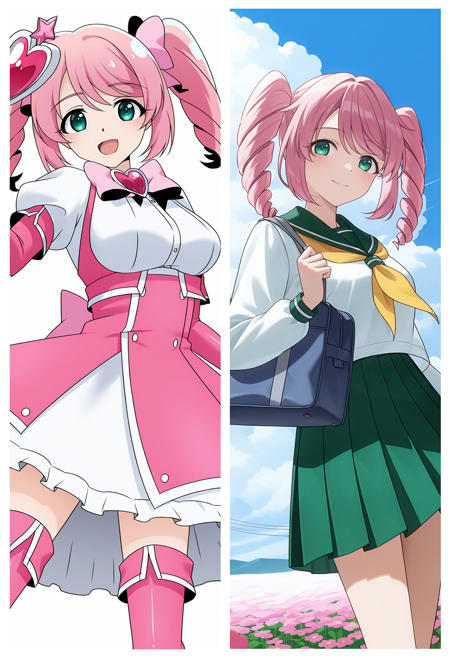 Gushing over Magical Girls_Haruka Hanabishi丨魔法少女にあこがれて_花菱はるか丨梦想成为魔法少女_魔法品红 Illustrious&noob