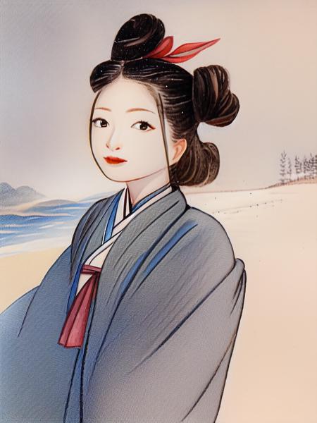 shinyunbok anime, (exceptional, best aesthetic, new, newest, best quality, masterpiece, extremely detailed, waifu:1.2), portrait of a girl on the beach