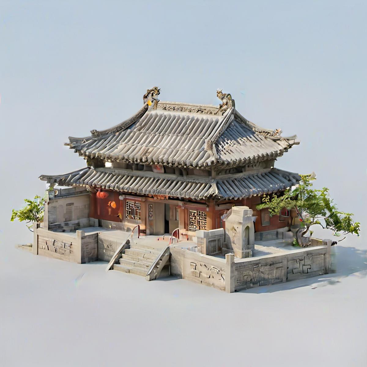 SDXL 3D rendering style/ Chinese ancient architecture image by yanyunxi