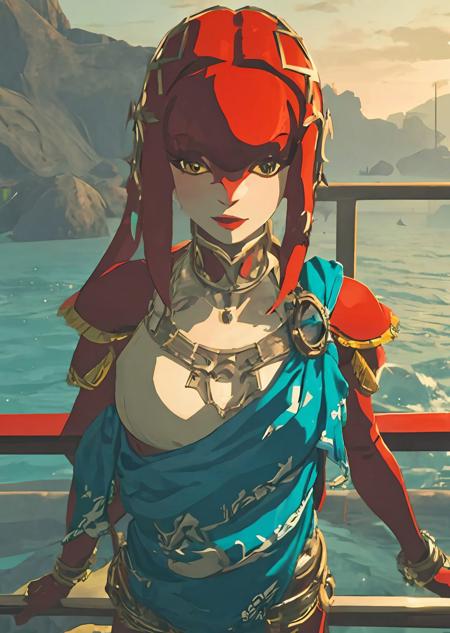 Beach,The sea,Railing,<lora:mika50+:1>,1girl,solo,mifa,smile,looking at viewer,<lora:botw_style_offset:1>,Sexy posture,