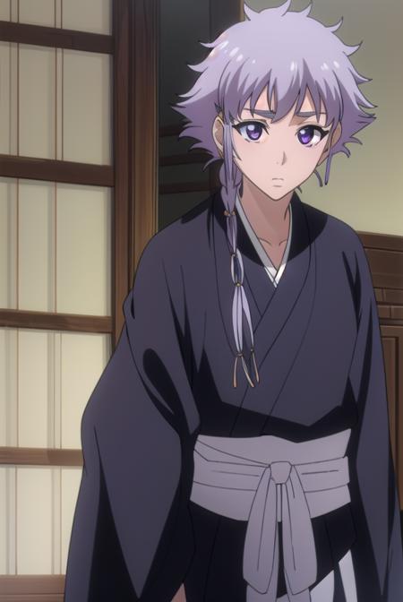 isanekotetsu, <lyco:isanekotetsuv2-lyco-nochekaiser:1>,
isane kotetsu, short hair, braid, purple hair, (purple eyes:1.1), hair braid,
BREAK long sleeves, japanese clothes, kimono, haori, black kimono, hakama, black hakama,
BREAK indoors,
BREAK looking at viewer, (cowboy shot:1.5),
BREAK <lyco:GoodHands-beta2:1>, (masterpiece:1.2), best quality, high resolution, unity 8k wallpaper, (illustration:0.8), (beautiful detailed eyes:1.6), extremely detailed face, perfect lighting, extremely detailed CG, (perfect hands, perfect anatomy),