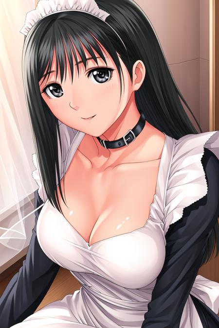 Simple White Background,
maid, maid headdress,choker, collar, collarbone,maid apron, long sleeves,black dress,
<lora:watase_nozomi_genmukan-KK77-V1:0.7>,
black eyes, black hair,long hair,
<lora:Mariana_Luciano_NON_VIRGIN-KK77-V1:0.3>,<lora:more_details:0.1>,
1 girl, 20yo,Young female,Beautiful Finger,Beautiful long legs,Beautiful body,Beautiful Nose,Beautiful character design, perfect eyes, perfect face,expressive eyes,perfect balance,
looking at viewer,(Focus on her face),closed mouth, (innocent_big_eyes:1.0),Light_Smile,
official art,extremely detailed CG unity 8k wallpaper, perfect lighting,Colorful, Bright_Front_face_Lighting,shiny skin, 
(masterpiece:1.0),(best_quality:1.0), ultra high res,4K,ultra-detailed,
photography, 8K, HDR, highres, absurdres:1.2, Kodak portra 400, film grain, blurry background, bokeh:1.2, lens flare, (vibrant_color:1.2),professional photograph, 
(Beautiful,large_Breasts:1.4), (beautiful_face:1.5),(narrow_waist),