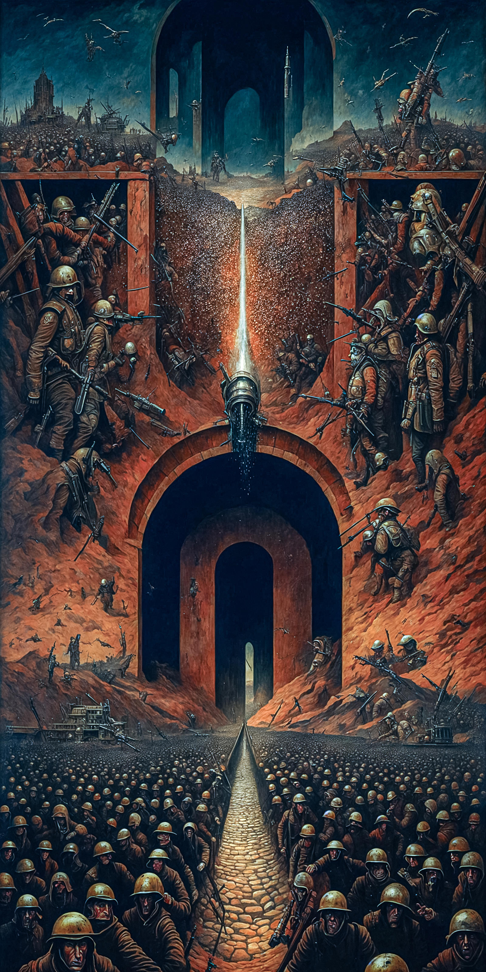 The Battle of the Somme: A Painting Depicting Soldiers in a Trench