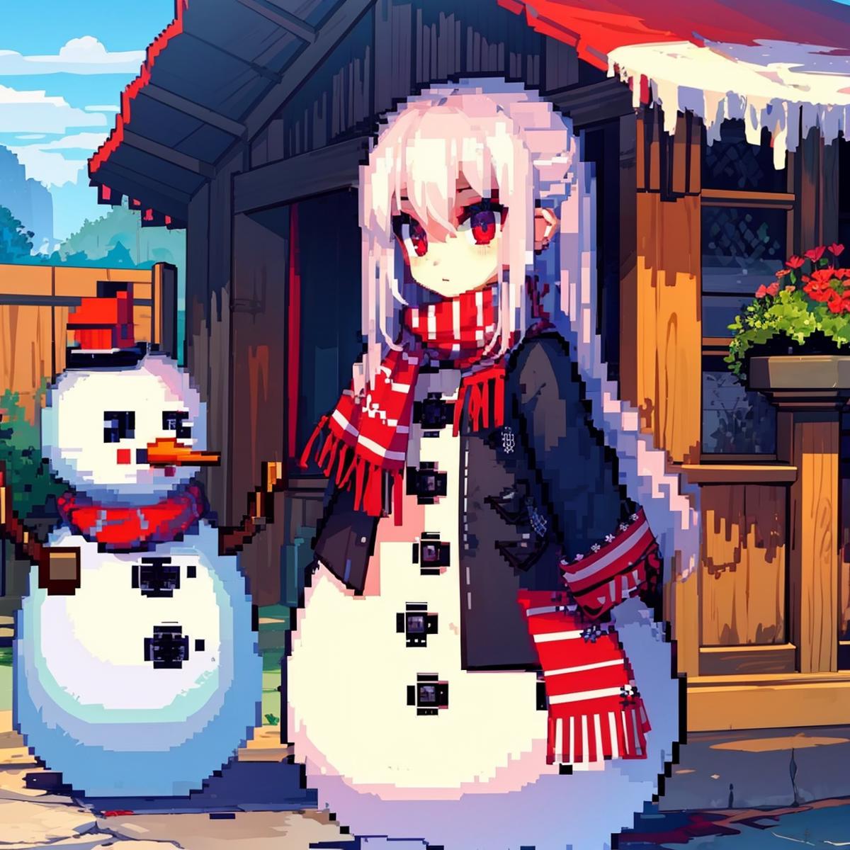 Pixel Snowman Suit (Dungeon Fighter Online) DNF大头像素雪人套装表情包 image by BeihaiZhang