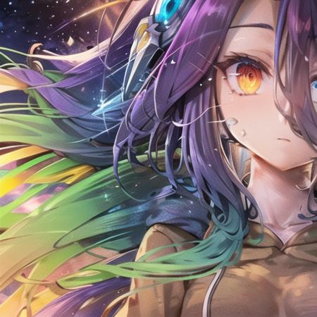 shuvidef <lora:Shuvi-UC-v1:1>, hoodie, upper body, stars, close up