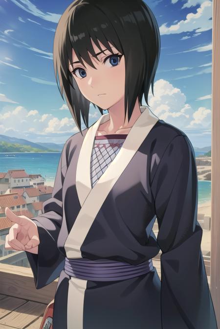 kunoichishizune, <lora:kunoichi shizune-lora-nochekaiser:1>,
shizune, short hair, black hair, (black eyes:1.3),
BREAK long sleeves, collarbone, japanese clothes, fishnets,
BREAK outdoors, forest, nature, trees, grass, sky, clouds, sun,
BREAK looking at viewer, (cowboy shot:1.5),
BREAK <lyco:GoodHands-beta2:1>, (masterpiece:1.2), best quality, high resolution, unity 8k wallpaper, (illustration:0.8), (beautiful detailed eyes:1.6), extremely detailed face, perfect lighting, extremely detailed CG, (perfect hands, perfect anatomy),