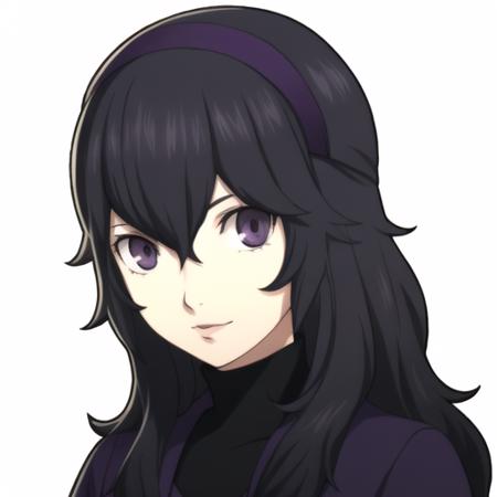 1girl, portrait, solo, white background, hex maniac \(pokemon\), purple hair, purple eyes, (headband:1.2), purple dress,

<lora:HexManiac:0.5> <lora:p5_Portrait_v0.3:0.7>