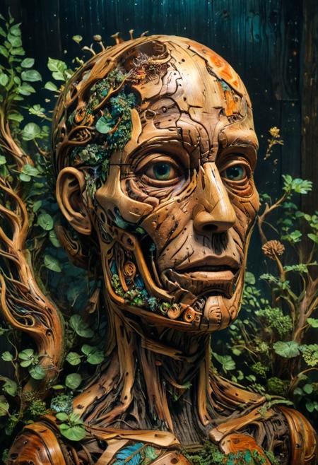 farewell to my wooden head thank you for few words of love thank you for your last breath but this is the end float away my wooden head, award winning, f/16, 8k, hdr, hyperrealistic, intricate abstract, intricate details, masterpiece