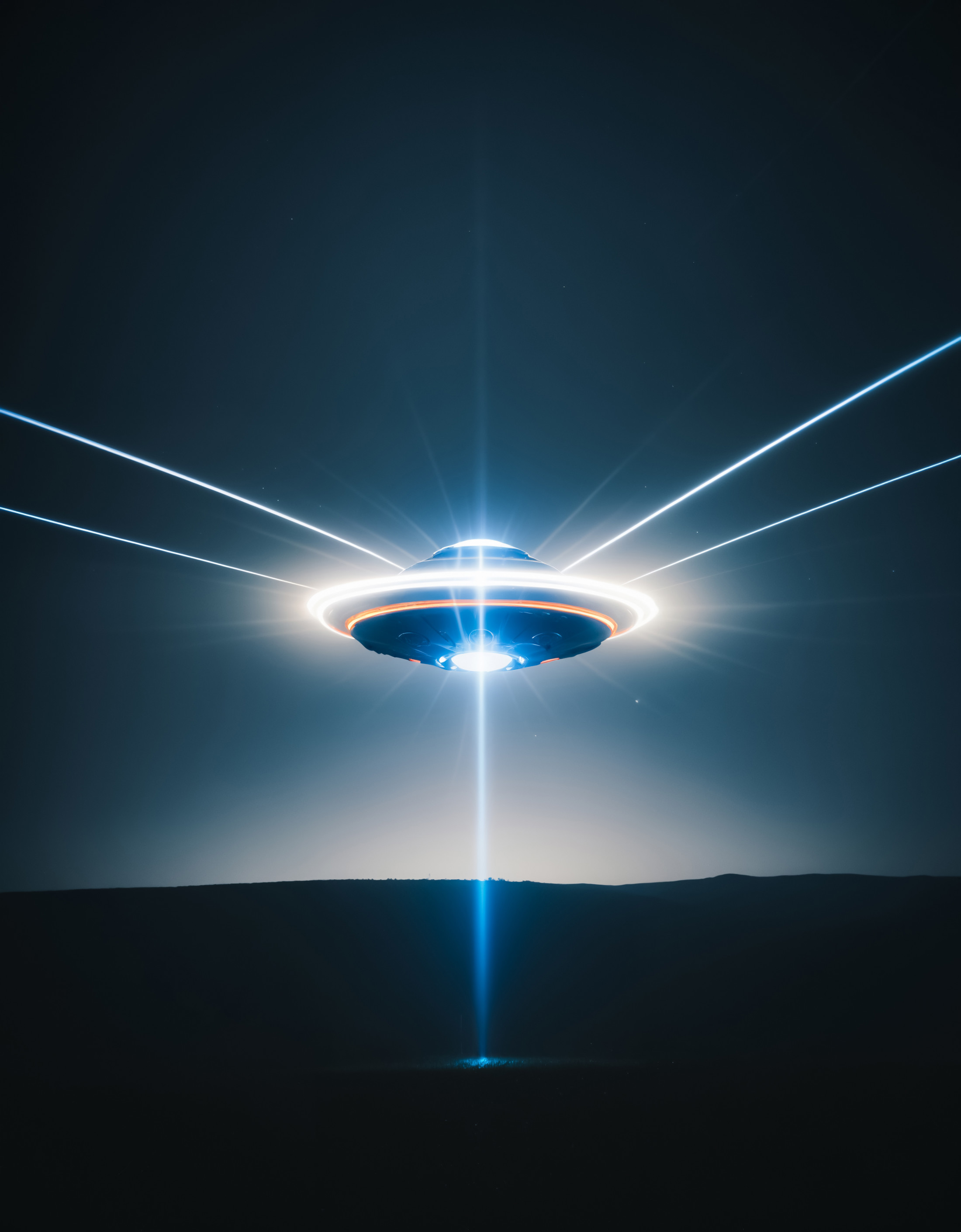 award winning photo of a ufo shooting lasers, zavy-lghttrl, atmospheric haze, dynamic angle, cinematic still, movie screen...