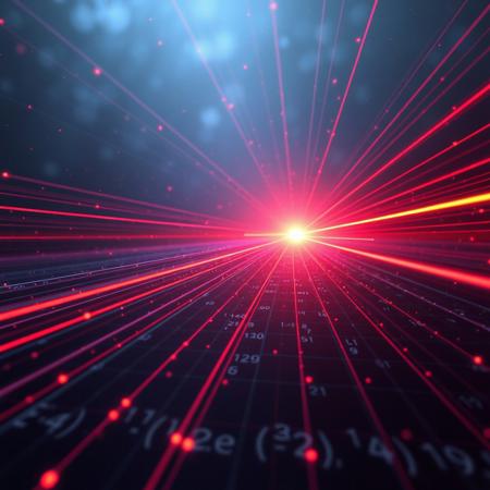 a laser wave traveling throw an infinite space and radiating heat, diferential equations, matrix, simulation, 3d, tensors