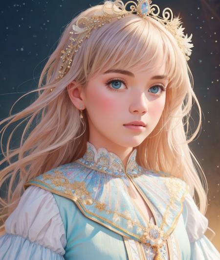 a photography, HD,, photo, woman, beautiful dress ornate, in the style of stefan kostic, realistic, half body shot, sharp focus, 8 k high definition, insanely detailed, intricate, elegant, art by stanley lau and artgerm, extreme blur flames background, Princess girl with wing, Blue, Pastel, glitter, dramatic, dreamy, pastel, Watercolor, Whimsical, Delicate, seashell crown, Trending on Artstation, Highly detailed, Intricate, Portrait, digital painting, Fantasy theme, Fantasy robes, Fantasy concept art, Fantasy character art, Smug, Teenage girl, perfect body, full body, dreamy, pastel, Watercolor, Whimsical, Delicate, seashell crown masterpiece, 8k, perfect lighting, , adult, female, cowboy shot, looking at viewer, cinematic lighting, Fawn