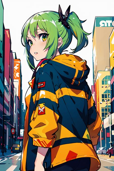 (masterpiece, best quality), ultra detailed, official art,
1girl, solo, green hair, 
 <lora:col_20230709182603-000020:0.7>