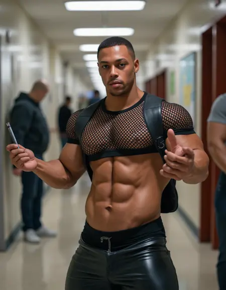 cropped or t-shirt made of fishnet fabric