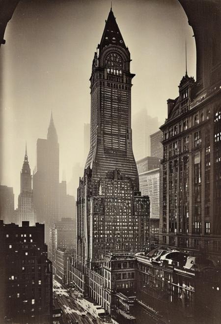 ()Hyoer Realistic:2.0)Polaroid picture 
an image of 
New York City, 1920s - Amid the city's soaring ambition, the architects of Grand Central Terminal, Reed and Stem, and developer William Wilgus, conceived a truly audacious plan - to construct a towering 68-story skyscraper directly above the terminal's iconic Beaux-Arts façade.
Envisioned as a magnificent steel and glass monolith reaching over 1,000 feet into the sky, the Grand Central Terminal Tower would have dwarfed even the Chrysler and Woolworth Buildings. Its observatory deck would have offered breathtaking panoramic views, while the upper floors were slated to house luxury apartments and offices for New York's elite.
However, the onset of the Great Depression soon cast a shadow over this architectural dream. Financial constraints and shifting priorities brought the tower's construction to a halt, and the steel frame intended for its base was ultimately repurposed.
The Grand Central Terminal Tower remains an intriguing "what if" - a glimpse into a bold, alternate reality where New York's skyline was forever transformed by this unrealized wonder. Its absence leaves us to ponder the paths not taken and the dreams left unbuilt, a reminder that even the grandest visions can be ephemeral