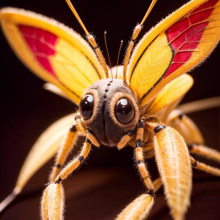 (masterpiece:1.0), (best quality:1.4), macro shot of (alien butterfly spider hybrid:1.3) with (bokeh background:1.2), cryptids, (bokeh:1.4), (ultra highres:1.2), bokeh sparkles, (photorealistic:1.4), (8k, RAW photo:1.2), (sharp focus:1.4), macro photography, extreme close-up, microscopic, volumetric lighting, vignette, lowkey, glowing, focus stacking, extremely intricate, extreme detail, retouched, soft light <lora:Cryptids:0.5>