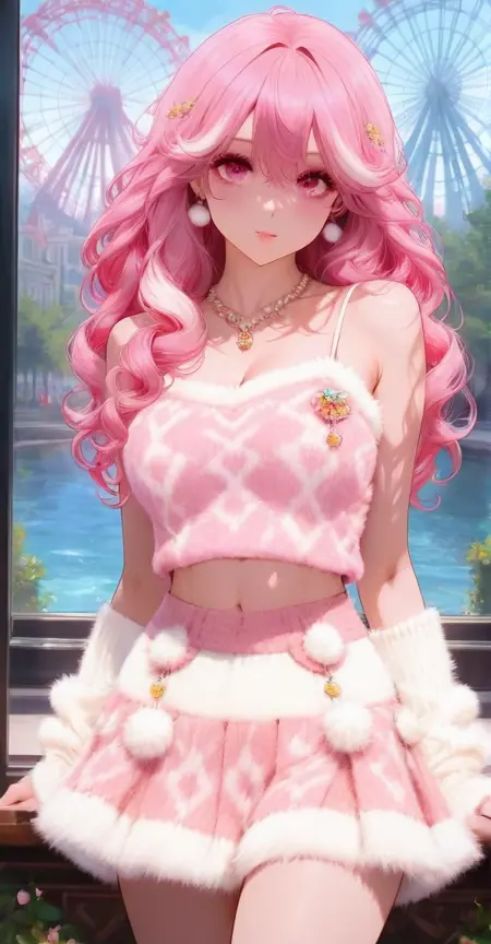 Pink sweater camisole