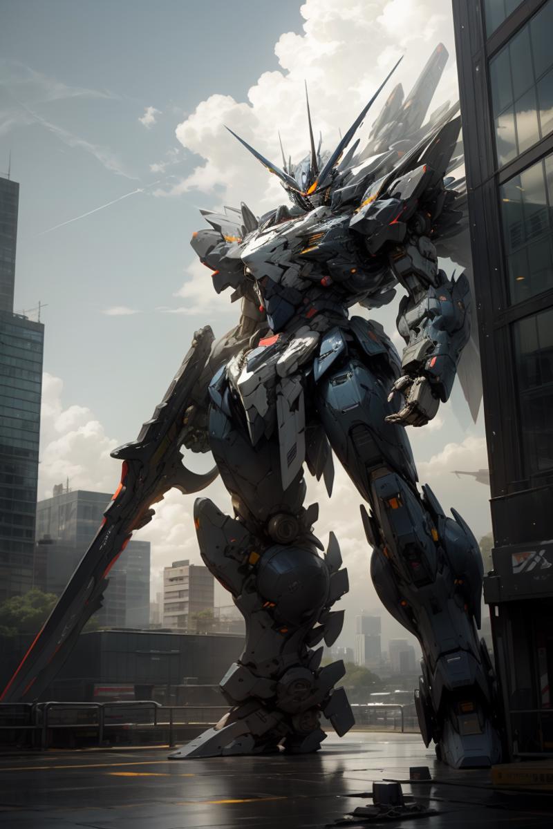 Super robot diffusion(Gundam, EVA, ARMORED CORE, BATTLE TECH like mecha lora) image by aji1