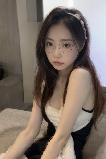 (8k),best quality, (photorealistic,realistic:1.2),bingtangxiaoxiaosu, 1girl, solo, black skirt, looking at viewer, upper body, black eyes, public,
 <lora:breastinclassBetter_v141:0.5>, <lora:koreandolllikenessV20_v20:0.05>