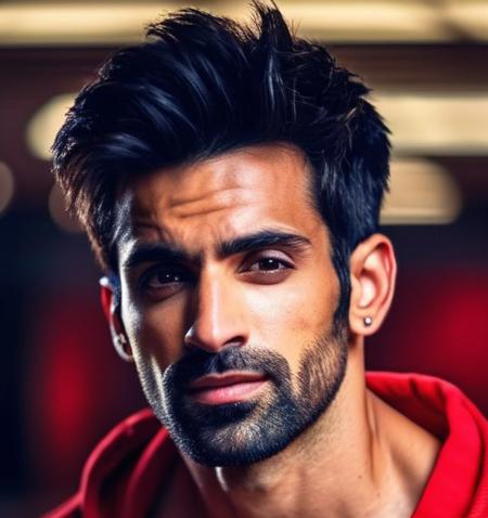 <lora:arjit-karan:0.8> karan soni a man, realistic photo in a worn ((red tracksuit, massive hairy pecs)), big pecs, big arms, bulge, VPL, ((light bokeh)), intricate, (steel metal [rust]), elegant, erotic, exuding sexual energy, homoerotic, sharp focus, photo by greg rutkowski, soft lighting, vibrant colors, (masterpiece), ((streets)), (detailed face), looking at viewer, light smile, night, walking towards viewer, cinematic lighting, beautiful lighting, cinematic lighting, (hazy filter, film grain:1.2)