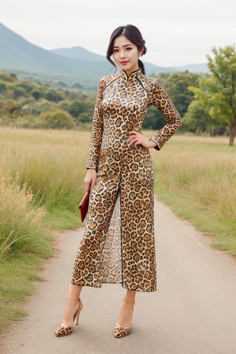 Leopard Print Ao Dai By Stable Yogi image by Stable_Yogi