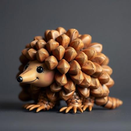 ral-pinecone, ((Top Quality, 8k, Masterpiece: 1.3)), A armadillo made of pine cones, adorable expressions,