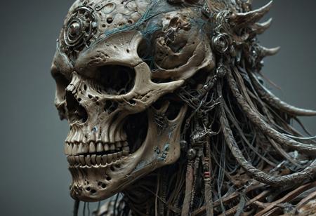 score_9, score_8_up, score_7_up, score_6_up, score_5_up, score_4_up,<lora:Fant5yP0ny:0.8>, Man's Helmet; This head covering is made from the skull 
of a dire boar, complete with rotting flesh and 
muscle.  The Visage is animated by necromancy 
and snorts, growls and glares at your enemies 
while you wear it.