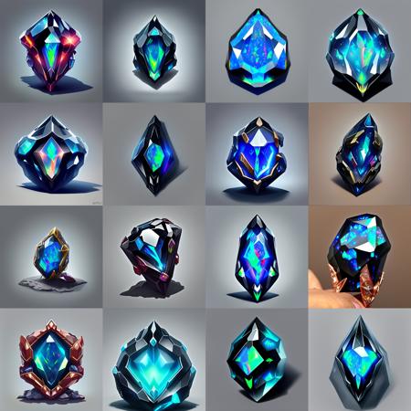 photo of a black opal rlmrcs gem, sharp, detailed, epic, intricate, trending on artstation, greg rutkowski