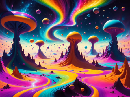 Crazy psychedelic enhanced cosmic colorscapes 