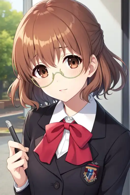 sakuragiyukari, glasses, school uniform,