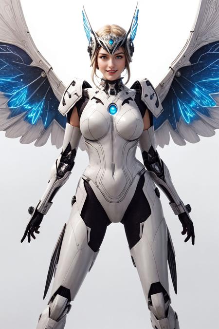 1girl, (masterpiece, best quality:1.3), extremely high detailed, intricate, 8k, HDR, wallpaper, cinematic lighting, (universe), glowing, armor, glowing eyes, mecha, large wings, huge, slippery((white background)), rendered portal in the shape of a circle placed on the right, futuristic, modern device on front view, smiling, 
<lora:lilith1_v1-000002:0.7>(high detailed skin:1.1)
<lora:more_details:0.5><lora:add_detail:0.3><lora:polyhedron_skinny_all:0.2><lora:GoodHands-vanilla:1>