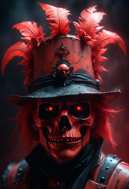 spirit of the grim skull armor and blood headdress, midnight mist, <lora:Darkness-10.safetensors:1.0>, realism, cinematic lighting, various refining methods, micro macro autofocus, ultra definition, award winning photo, trans-dimensional, intricate detail, ornate, saturated, mystical, dynamic action, dynamic motion
