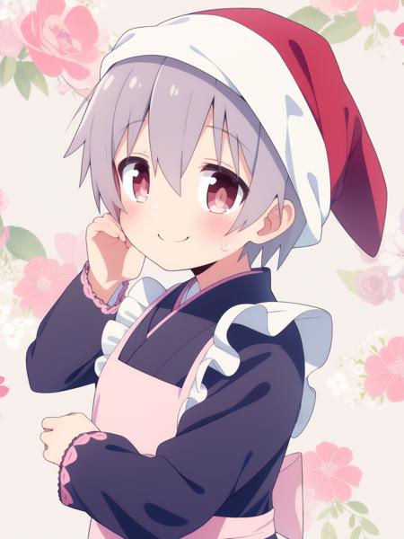 SenkawaMinato, 1boy, soro, short hair, brown_red_eyes, grey hair, bangs, hair between eyes, 