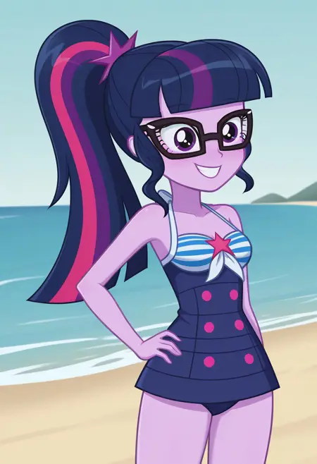 Sci-twi swimsuit | My little pony: Equestria girls | [ illustriousXL ]