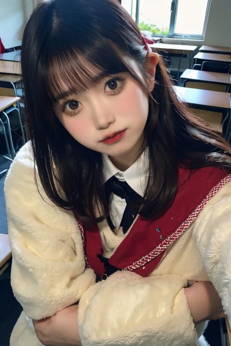 a photo of harada_suzuka, 18 year old girl in the classroom, close up, <lora:harada_suzuka-12:0.9>, (intricate details:0.8), (hdr, hyperdetailed:1.2), school uniform