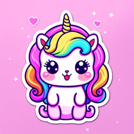 Kawaii unicorn,
,sticker,,stickers
, <lora:StickersRed15PasWithTE:1>