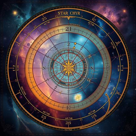 fantasy art style, fantasy star chart, a detailed magical star chart with measurements and constellations, nebulae,