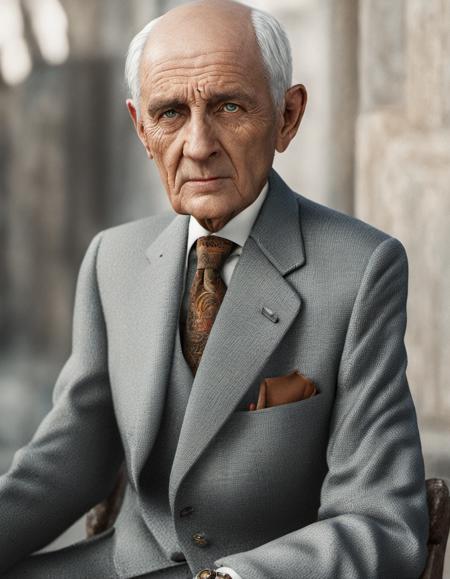 photo of an old man in suit