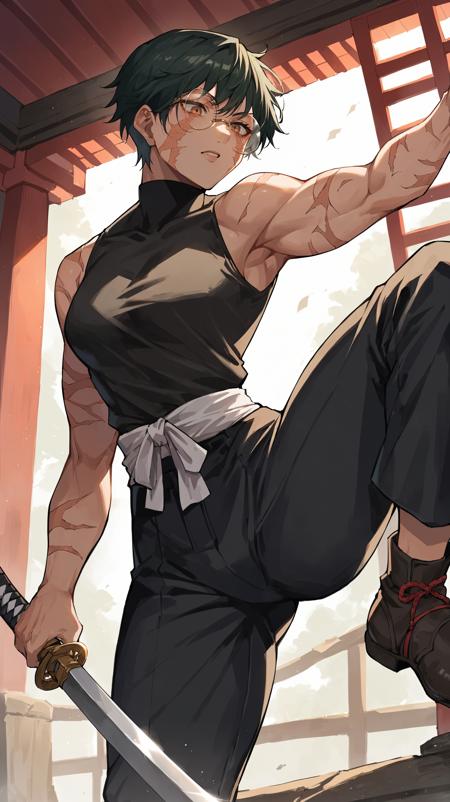 Maki Zenin - Post Shibuya - Jujutsu Kaisen Pony/Illustrious Maki - Scarred - Pony