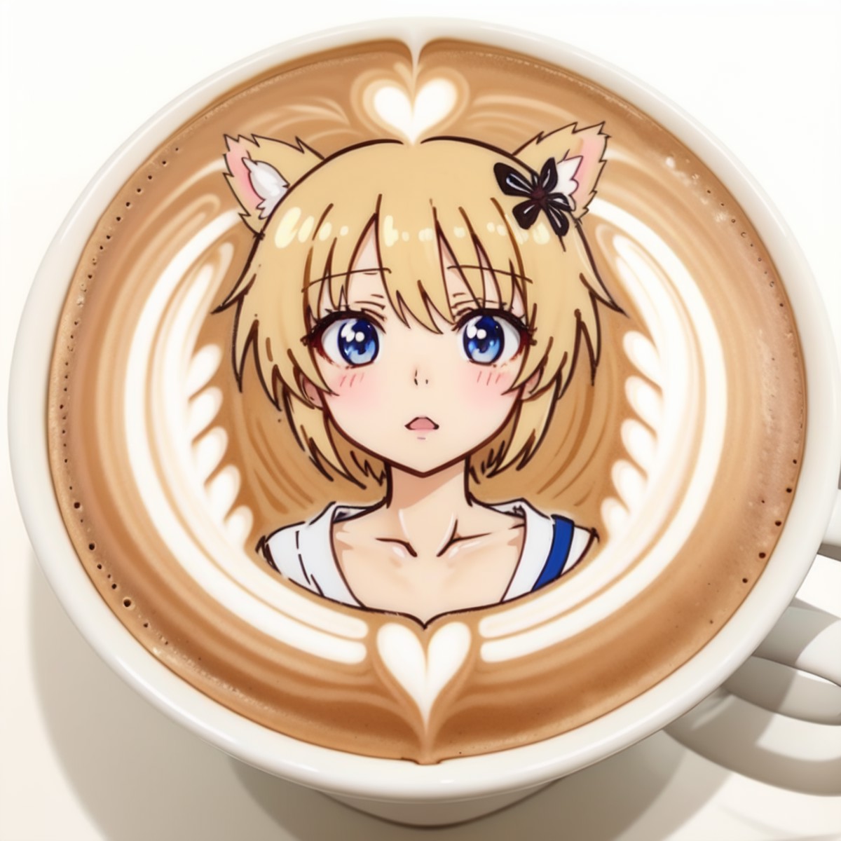 <lora:latte_v1:0.5>, latte art, anime girl