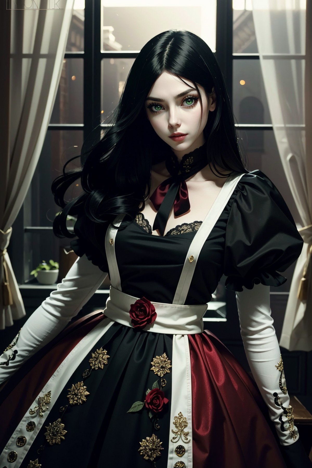 ((ultra detailed, masterpiece, best quality))
<lora:AliceMadness:0.8>
AliceMadness, 1girl, solo, long hair, black hair, gr...