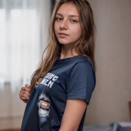 RAW photo, standing girl, long hair