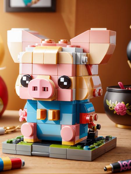 LEGO BrickHeadz pig on a table <lora:lego_v1.0:0.8>, masterpiece, high detail, 8k, high detailed skin, 8k uhd, high quality