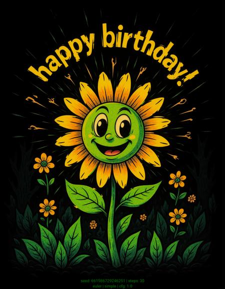 A psychedelic, retro cartoon character V1