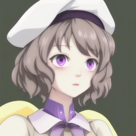 <lora:kotoko-iwanaga:1> kotoko-iwanaga, short hair, white beret, brown hair, violet eyes