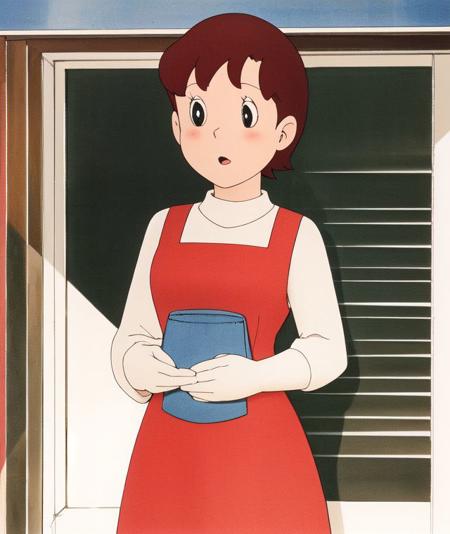 brown hair,pinafore dress